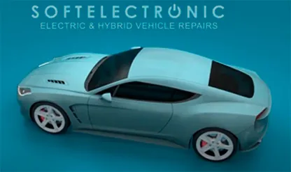 Modelo 3D de un auto eléctrico en la app de realidad aumentada